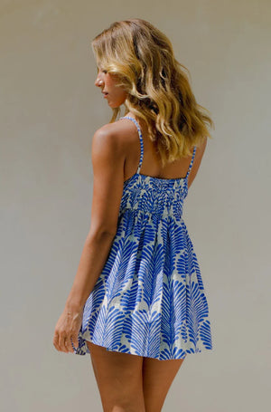 Bella Mini Dress - Ocean Bloom