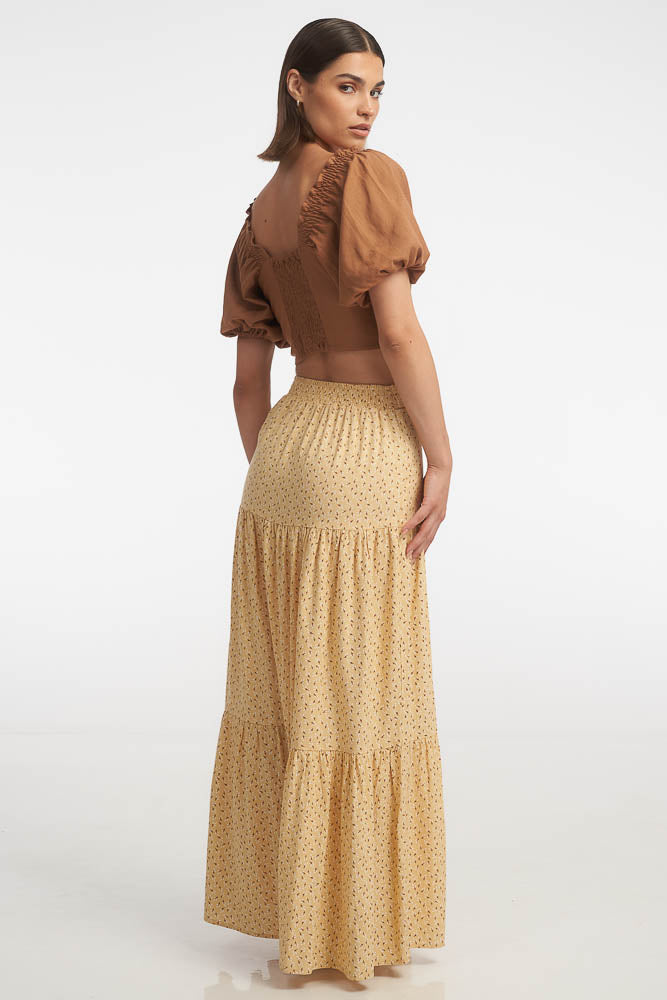 Katie  Maxi Skirt / Safron Blossom