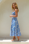 Cella Midi Dress / Ocean Bloom