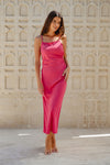 Eliza Midi Dress / Hot Pink