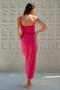 Eliza Midi Dress / Hot Pink