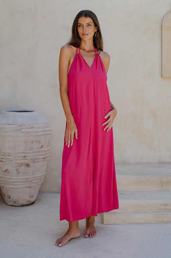 Lenny Maxi Dress / Hot pink