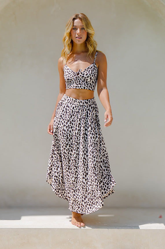 Naia Midi Skirt / Leopard