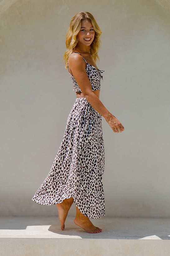 Naia Midi Skirt / Leopard