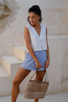 Kinsley Shorts / Dark Blue Stripes