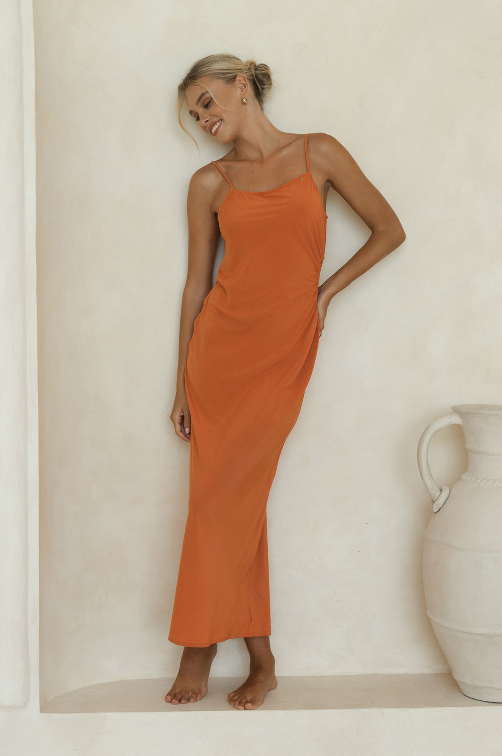 Eliza Midi Dress - Orange