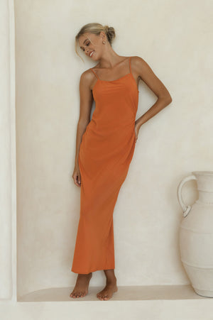 Eliza Midi Dress - Orange