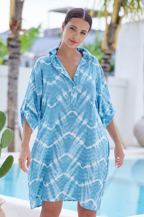 Frances Midi Dress / Indigo Batik