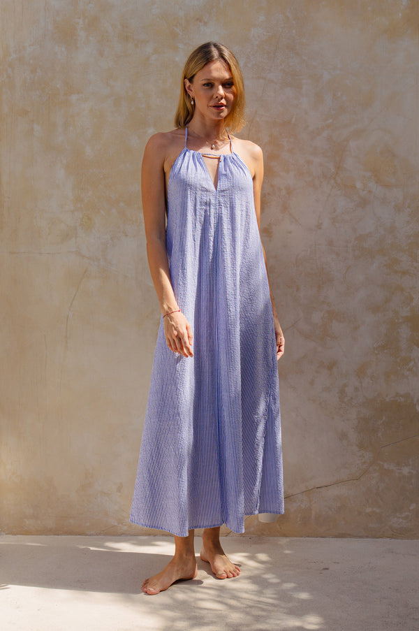 Lenny Dress - Blue Stripes