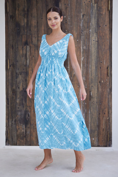 Stefia Midi Dress / Indigo Batik