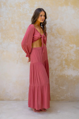 Shadi Maxi Skirt - Coral