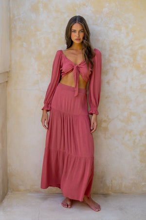 Shadi Maxi Skirt - Coral