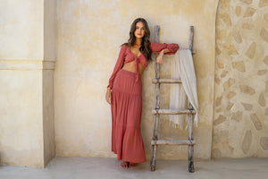 Shadi Maxi Skirt - Coral