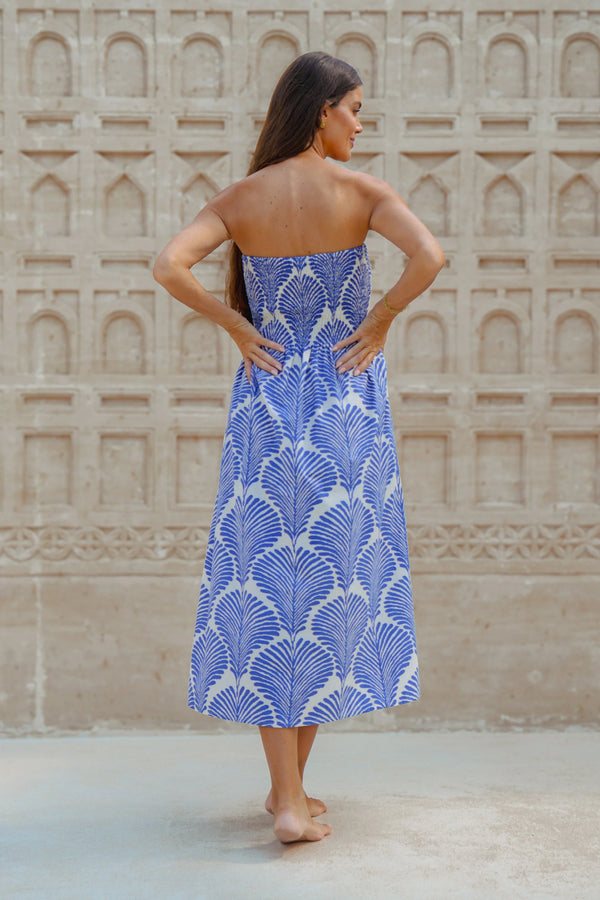 Lennox Midi Dress - Ocean Bloom