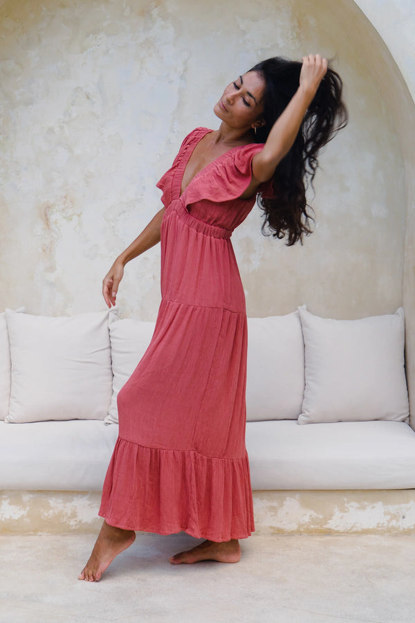 Rea Maxi Dress - Coral