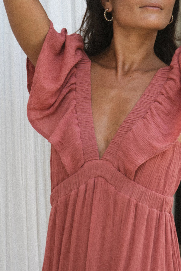 Rea Maxi Dress - Coral