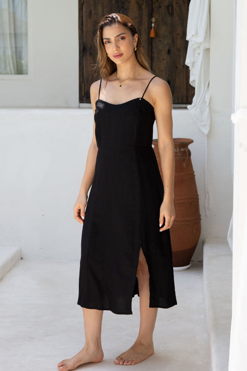 Acacia Midi Dress / Black