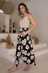 Naia Midi Skirt / Hibiscus