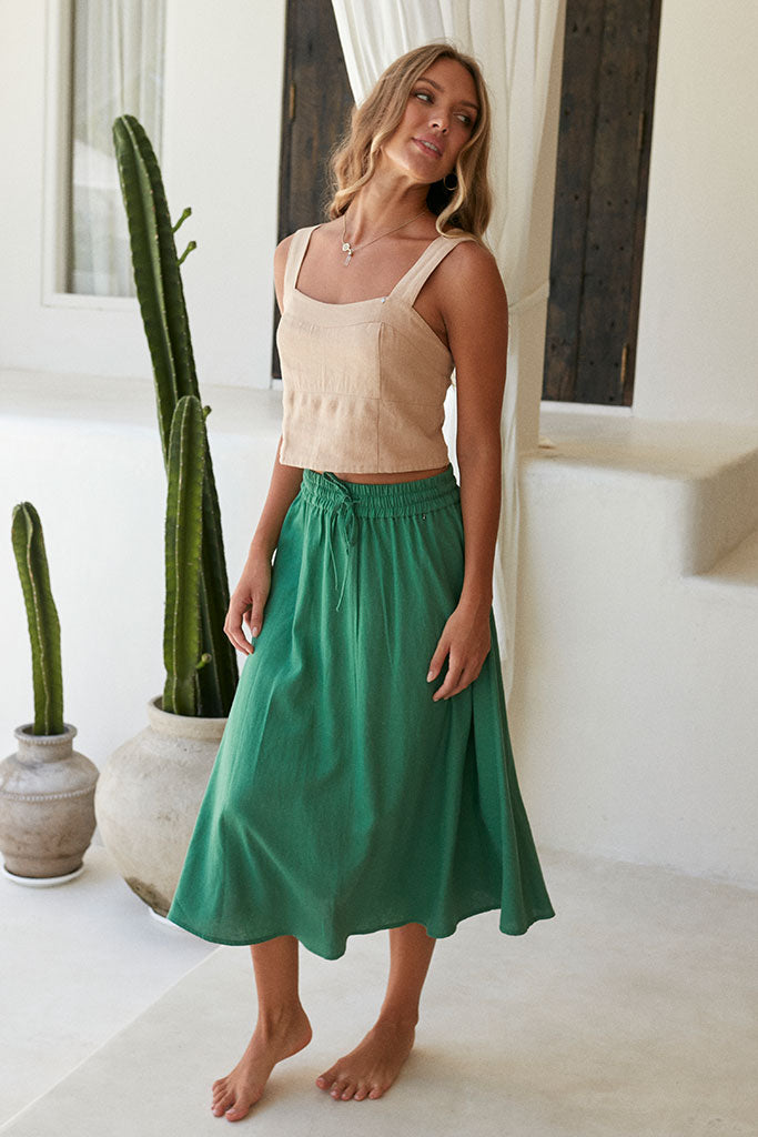 Pippa Midi Skirt / Green